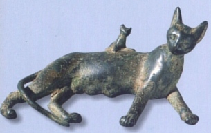 Cat and Kitten, bronze, c. 600 B.C.