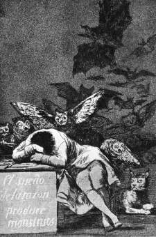 Goya, 1797-98, The Sleep of Reason Produces Monsters