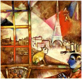 Chagall, 1913, Paris Through the Window